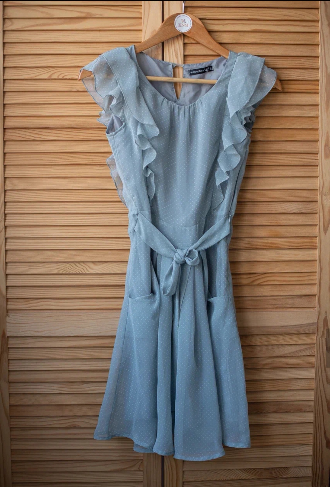 Платье пыльно-голубое 148