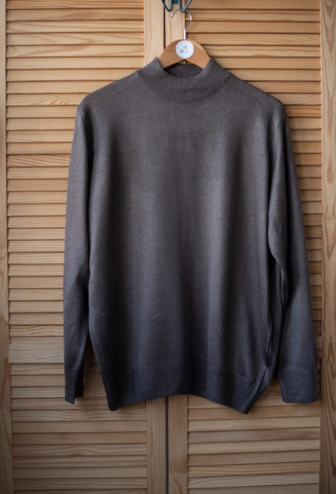 Свитер холодный коричневый L