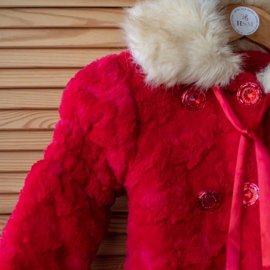 Шуба красная 98