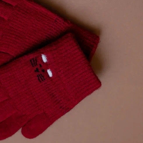 Перчатки бордовые