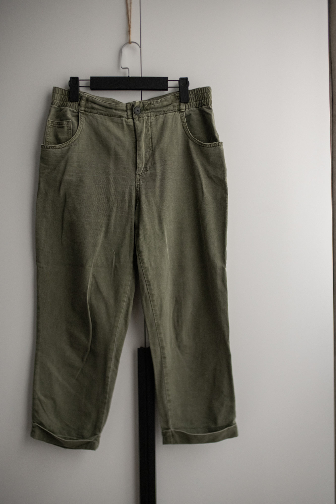 Брюки укороченные широкие M