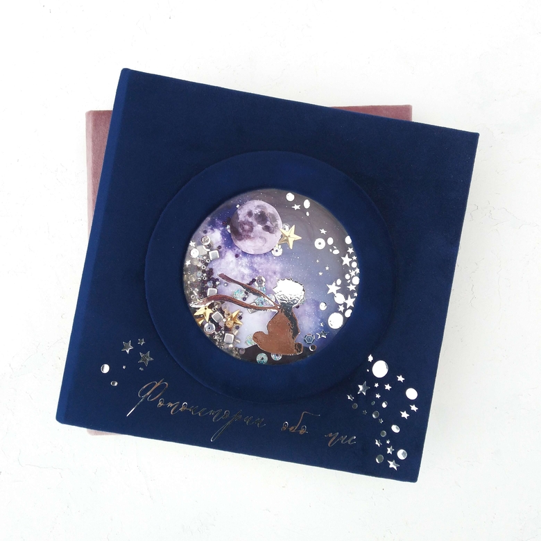 ДЕТСКИЙ ФОТОАЛЬБОМ  "МЕЧТАТЕЛИ" СИНИЙ С ШЕЙКЕРОМ