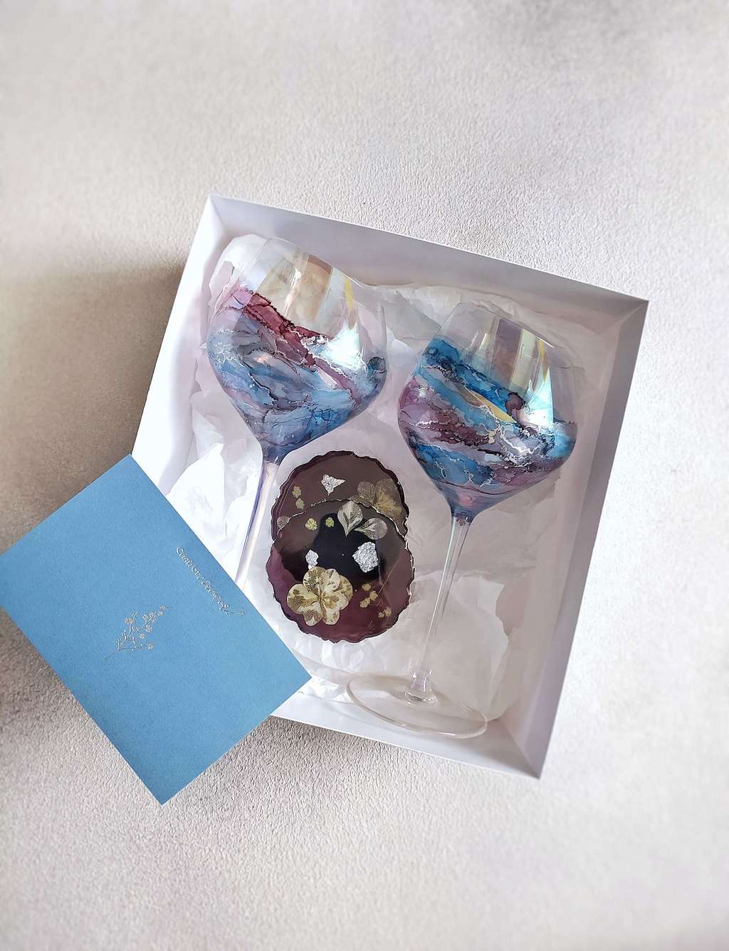 Подарочный набор "Бокалы для вина Иллюзия и подстаканники "МЕРКУРИЙ"