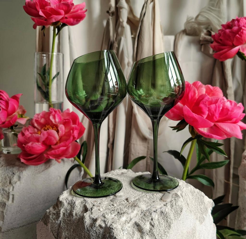 БОКАЛЫ ИЛЛЮЗИЯ (ДЛЯ ВИНА) ЦВЕТ "РОЗА ГРИН", 2 шт