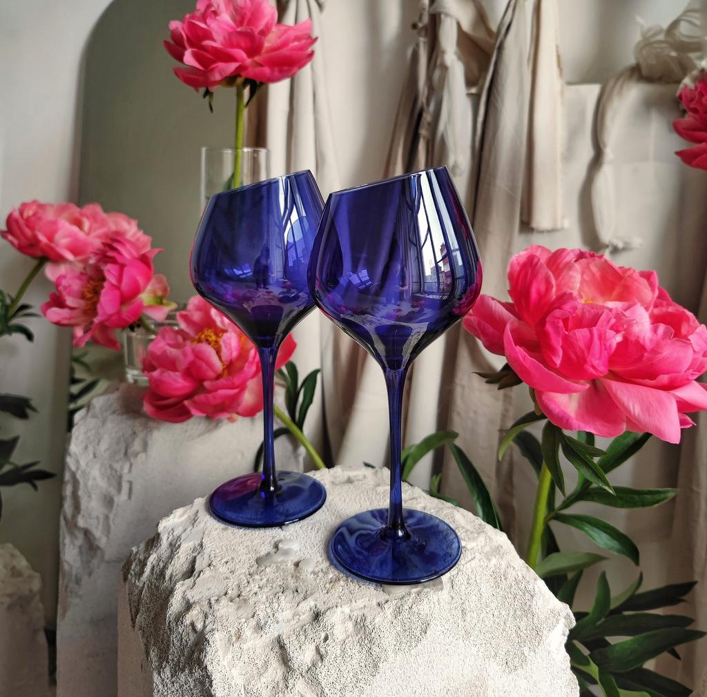БОКАЛЫ ИЛЛЮЗИЯ (ДЛЯ ВИНА) ЦВЕТ "ВЕРОНИКА", 2 шт