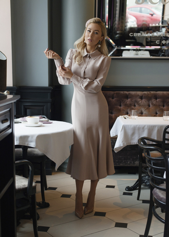 ПЛАТЬЕ-МИДИ С ЮБКОЙ-ГОДЕ