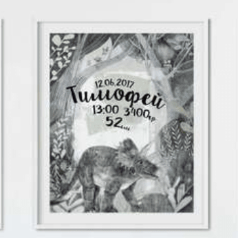 Набор постеров для детской с динозаврами купить в интернет магазине