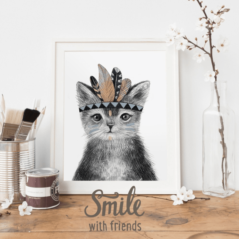 Малыш котик - индеец