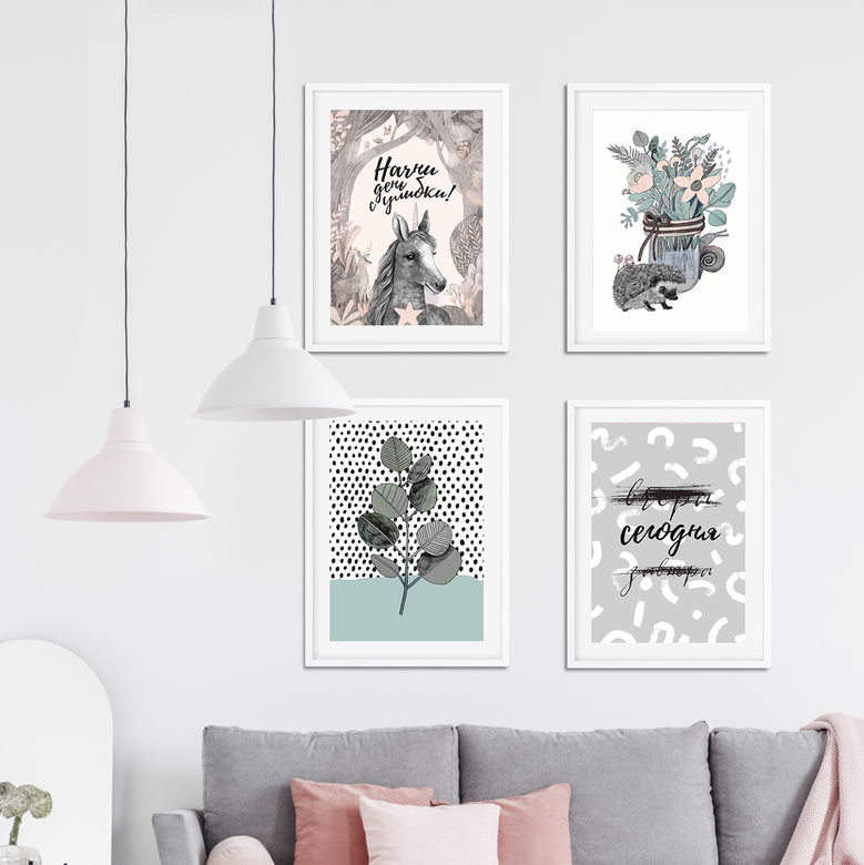 Позитивный набор в голубо-розовых тонах