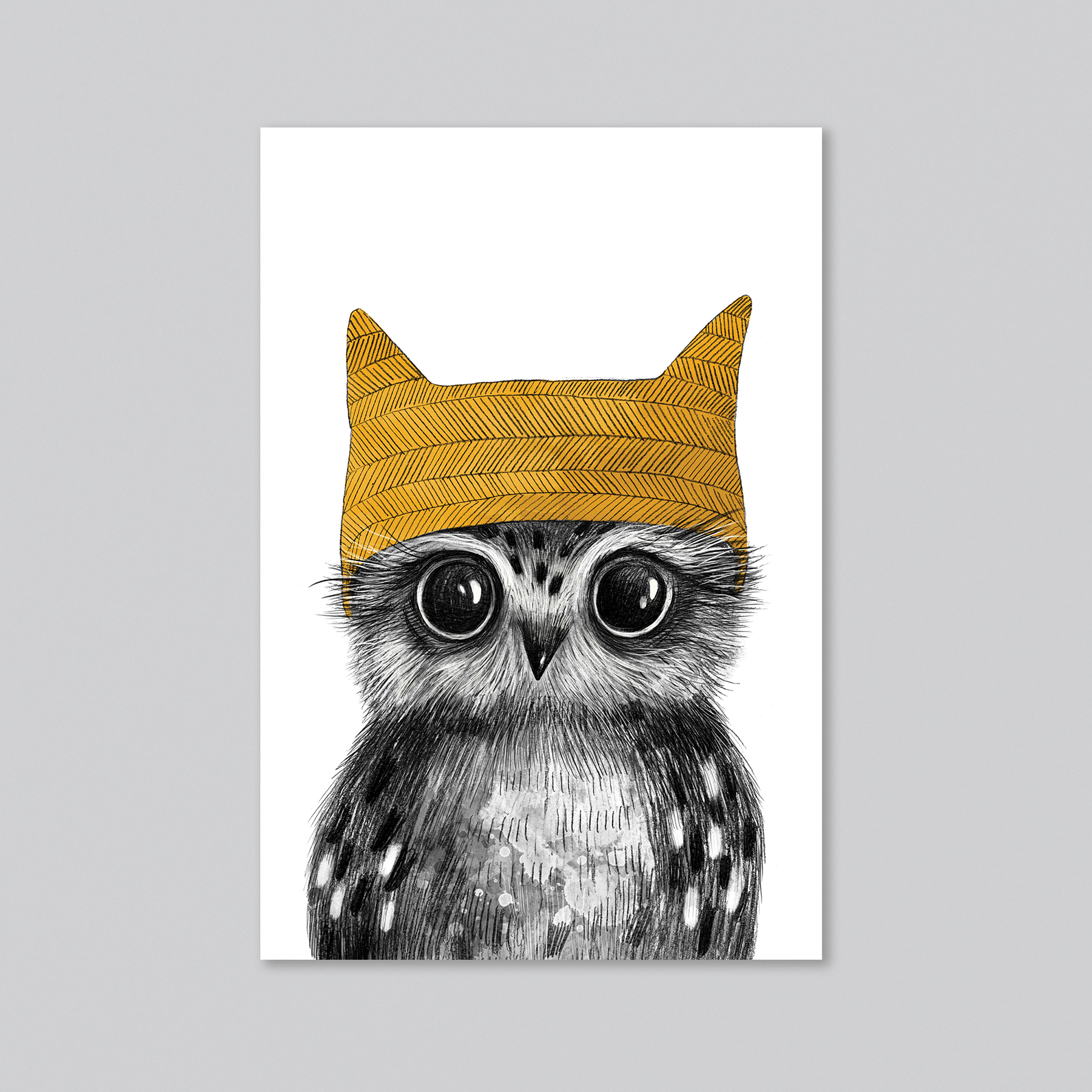 Малыш совенок - оптовая открытка - 20 штук