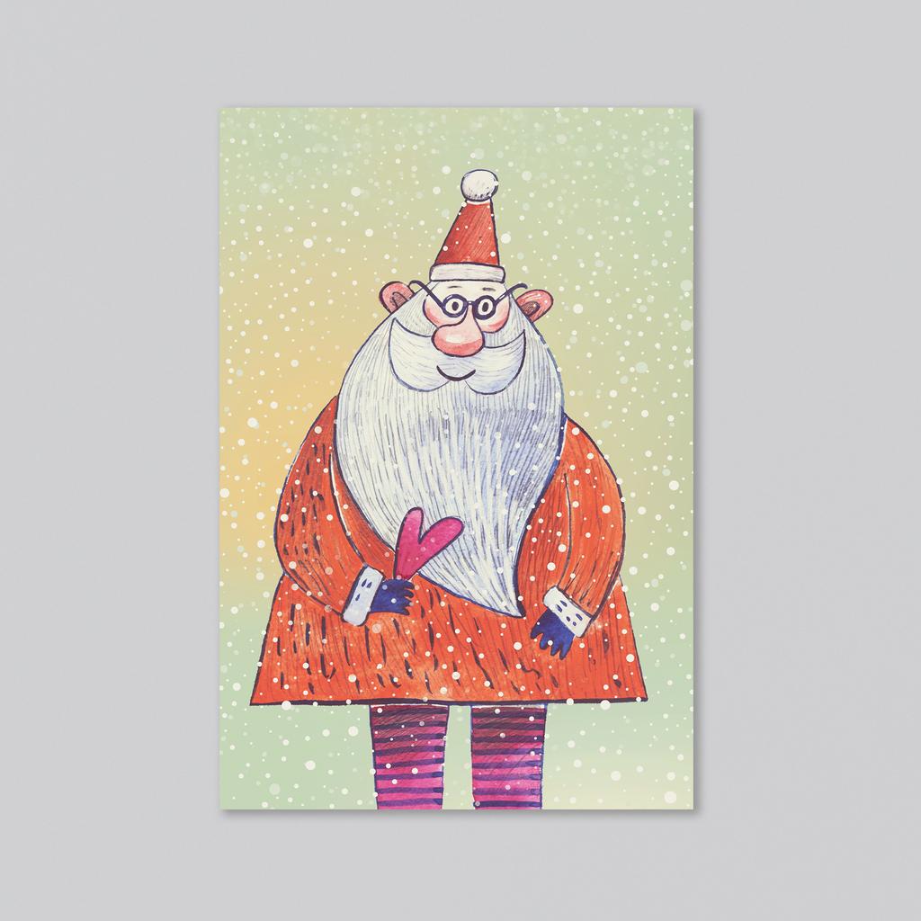 Дедушка Мороз - оптовая открытка - 20 штук