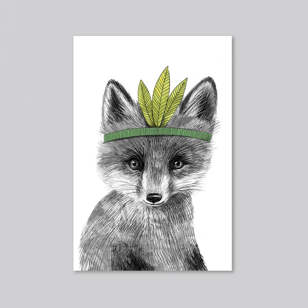 Малыш лисенок - оптовая открытка - 20 штук