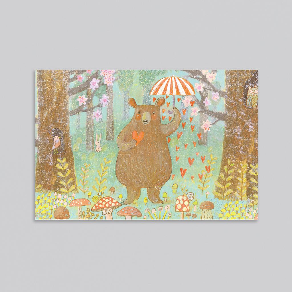 Грибной дождик - оптовая открытка - 20 штук