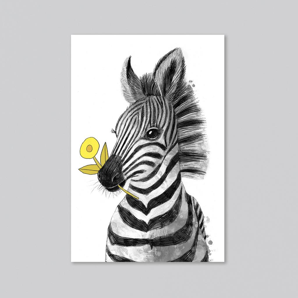 Малыш зебрёнок - оптовая открытка - 20 штук