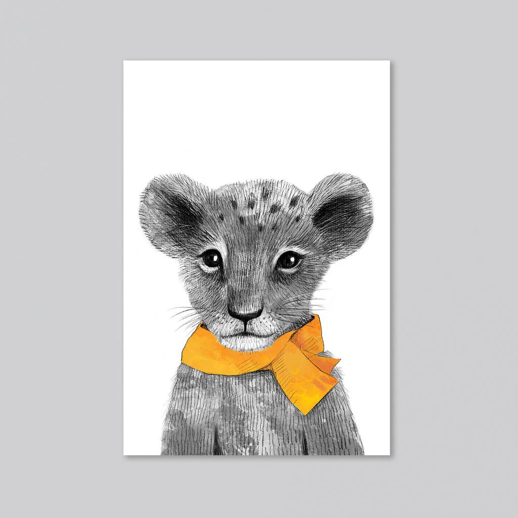 Малыш львенок - оптовая открытка - 20 штук