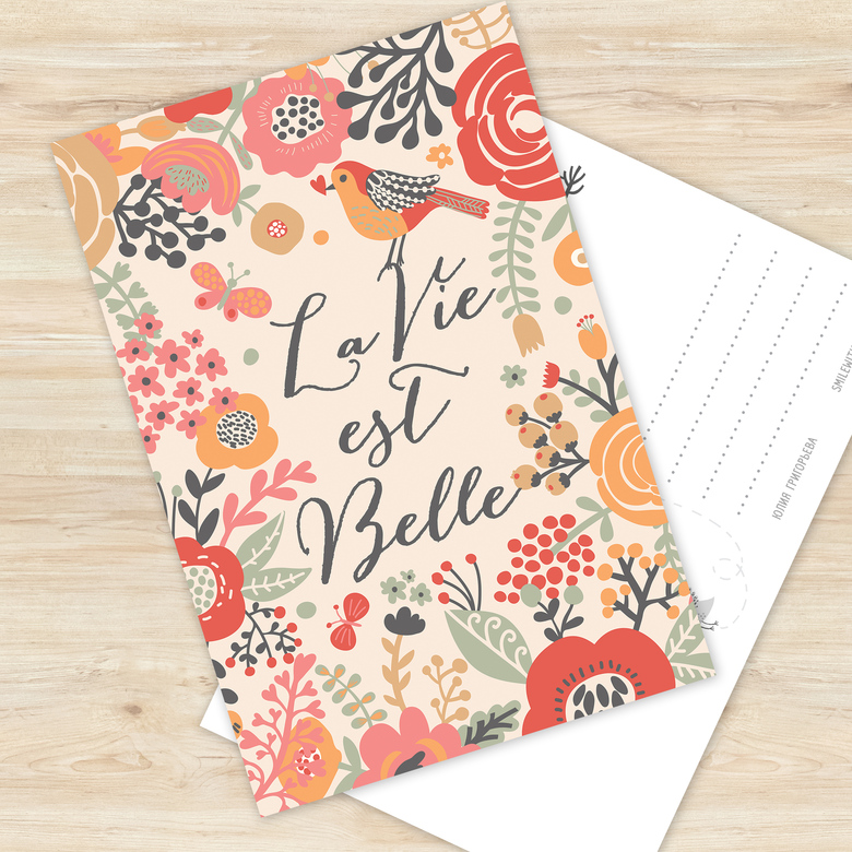 La Vie est Belle - открытка