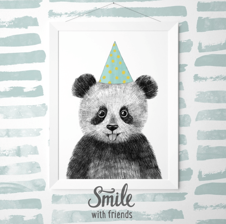 Малыш панда с колпачком