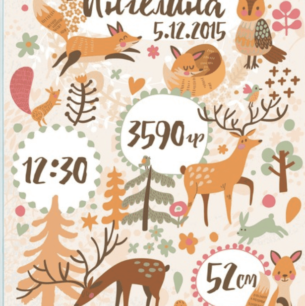 Постер - метрика лесная тематика купить в интернет магазине