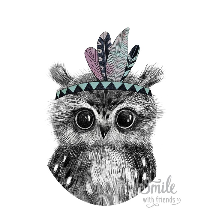 Совёнок-индеец - для мультирамки