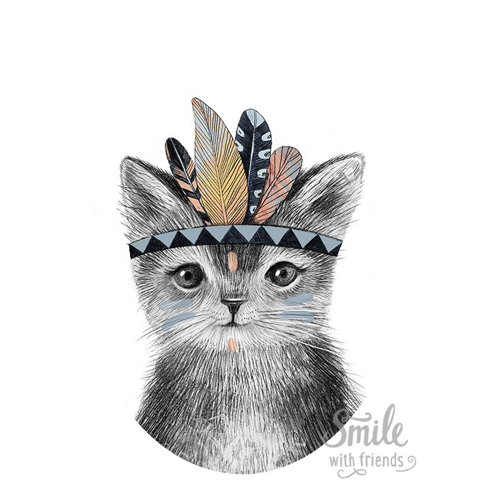 Котёнок-индеец - для мультирамки