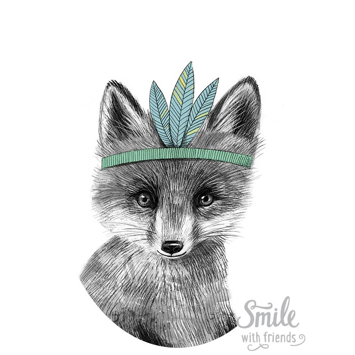 Лисёнок-индеец - для мультирамки