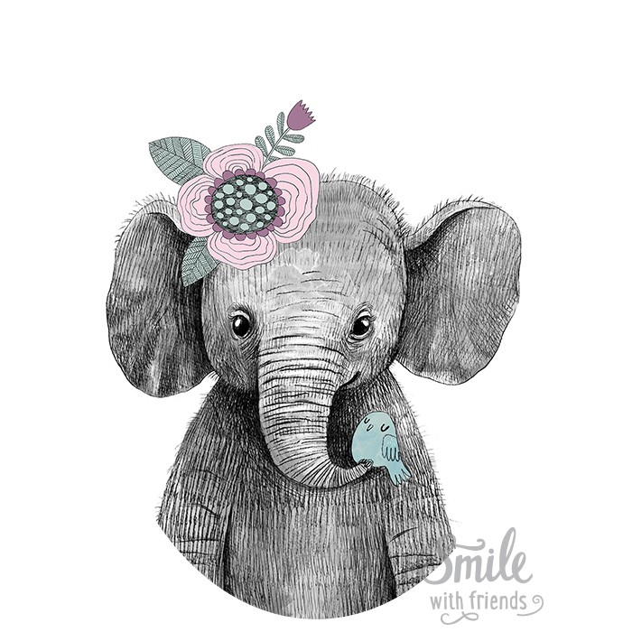 Малышка слоник - для мультирамки