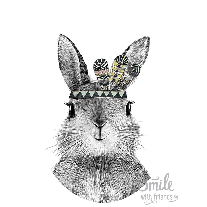 Зайчик-индеец - для мультирамки