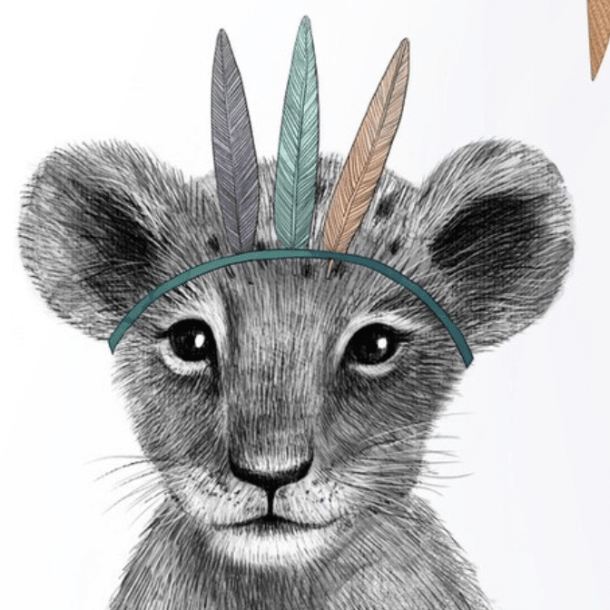 Постер Малыш львенок - индеец купить в интернет магазине