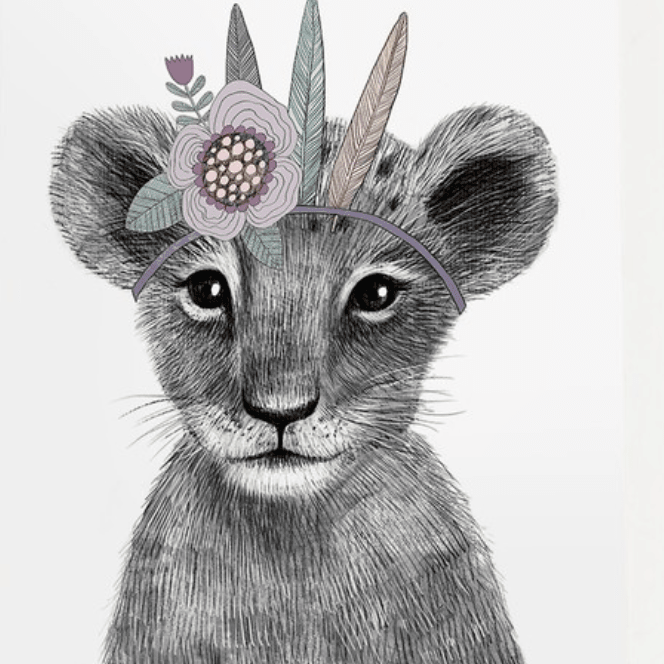 Постер Малышка львенок - индеец купить в интернет магазине