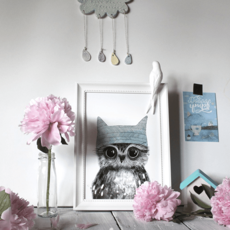 Постер Малыш совенок купить в интернет магазине