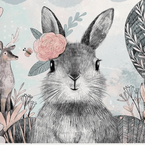 Постер - метрика с малышом - зверенком в розовых тонах купить в интернет магазине