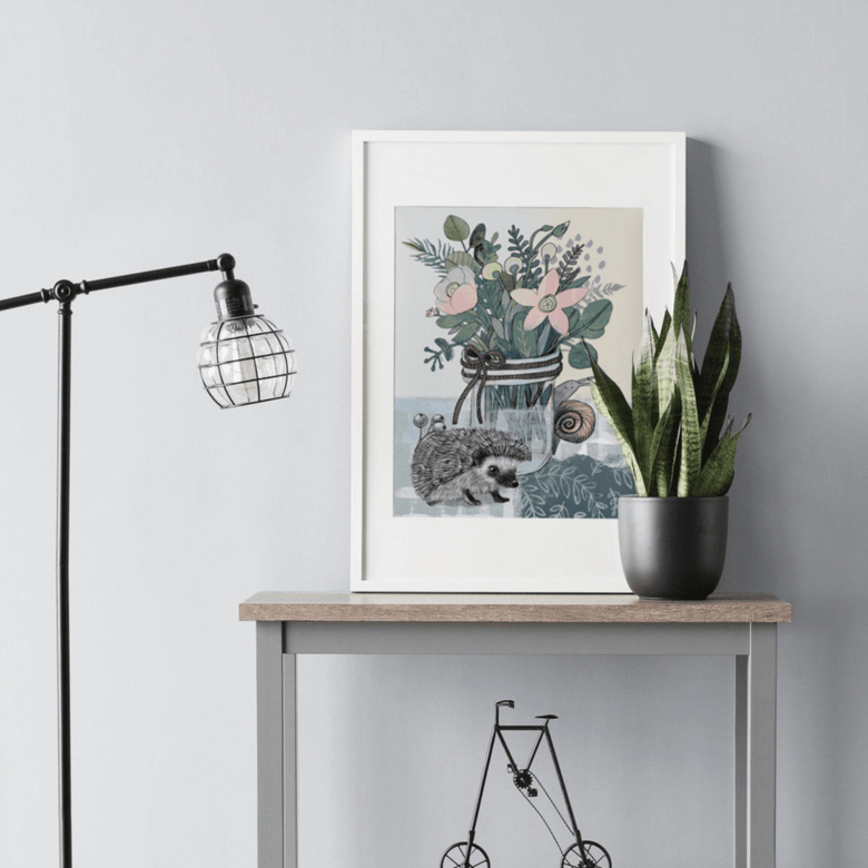 Постер ежик с цветами купить в интернет магазине