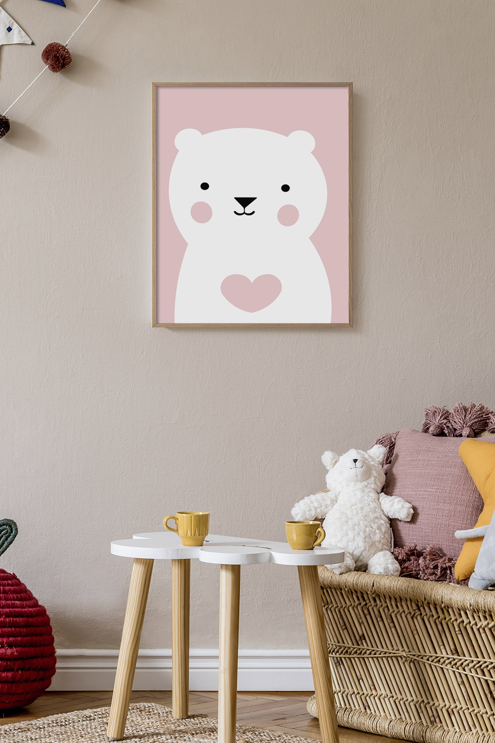 Постер В Детскую Белый Мишка