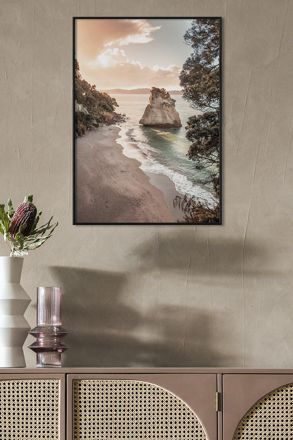 Постер Скала И Закат