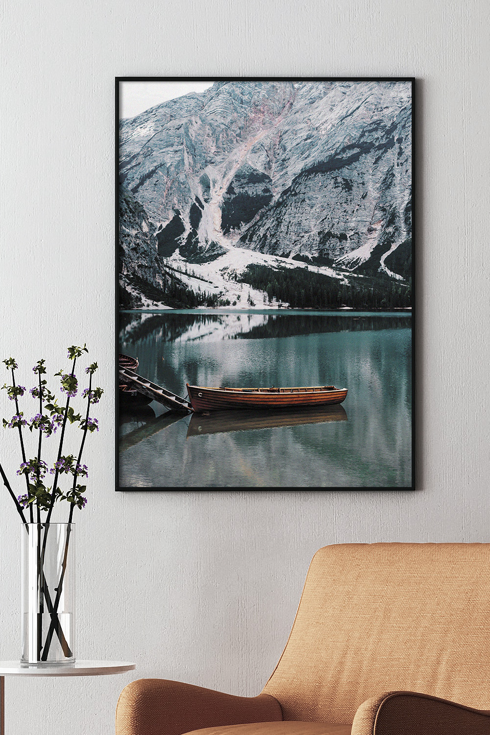 Постер Лодка На Озере В Горах #2