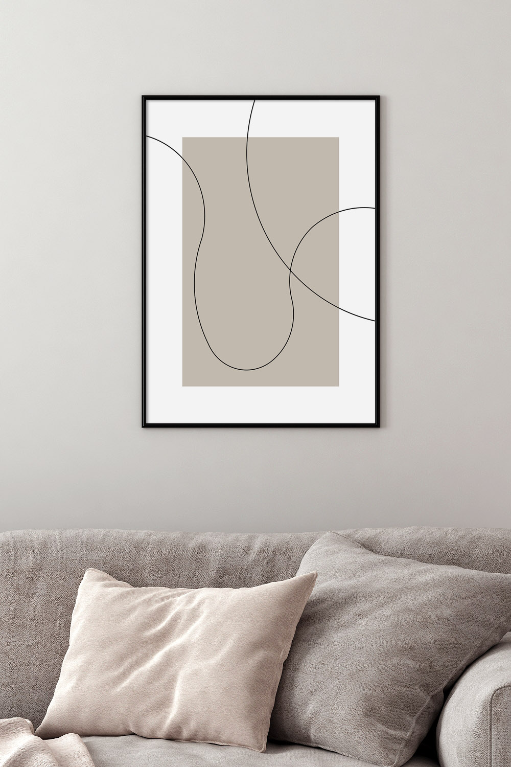 Постер Черные Линии На Бежевом #2