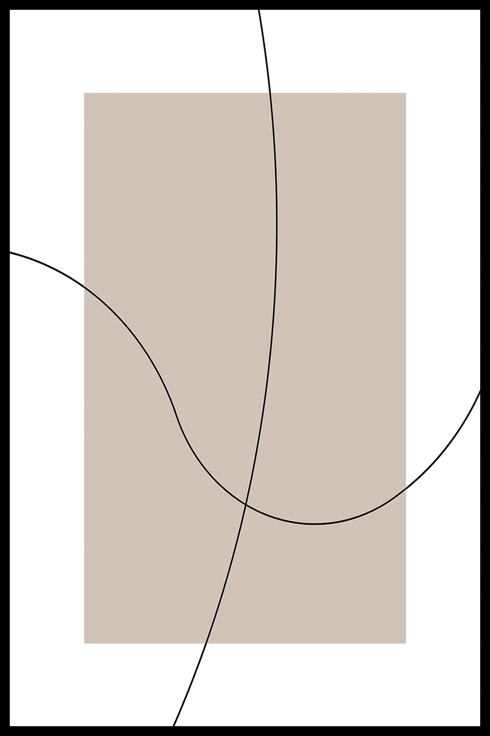 Постер Черные Линии На Бежевом #3