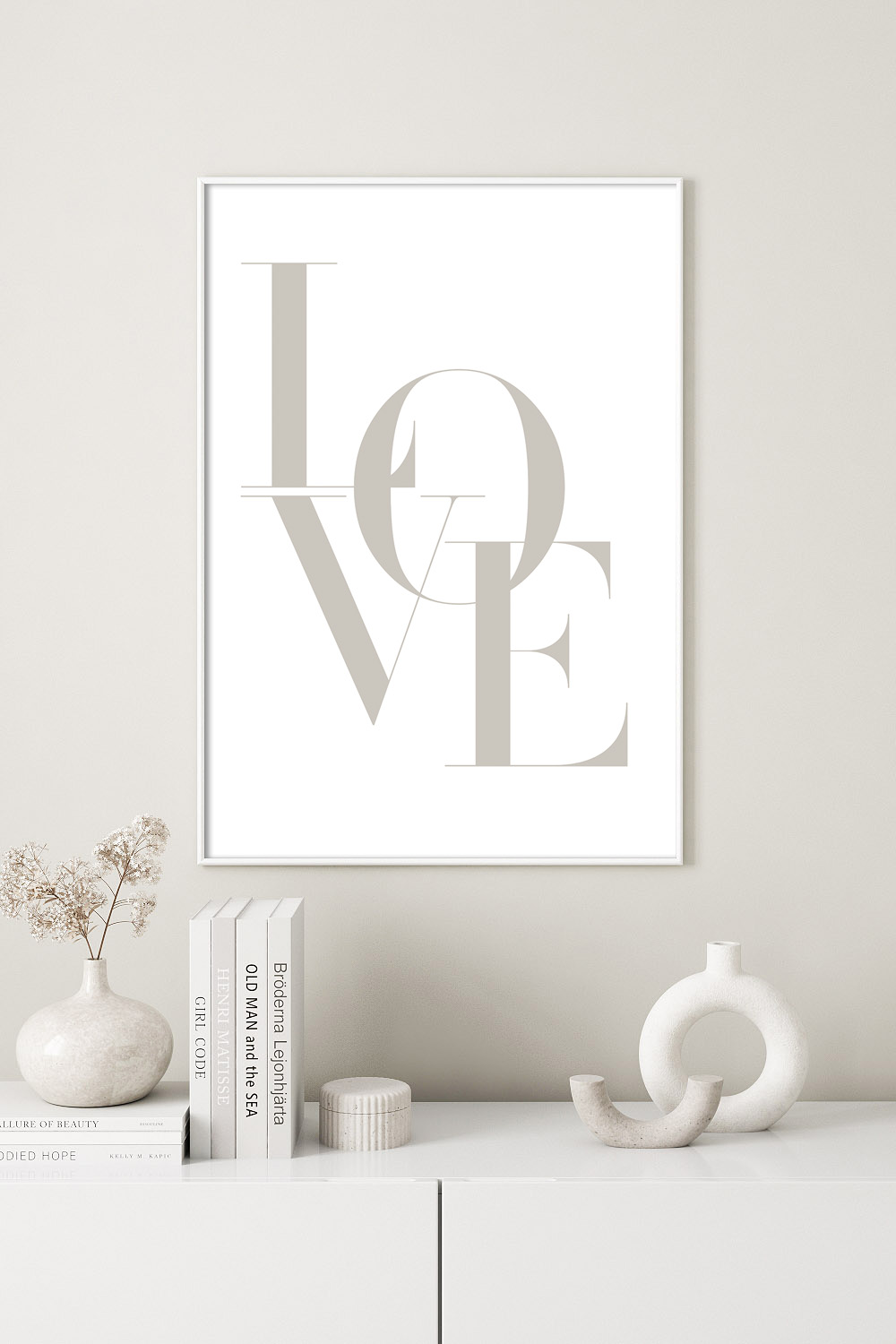 Постер Love Бежевый