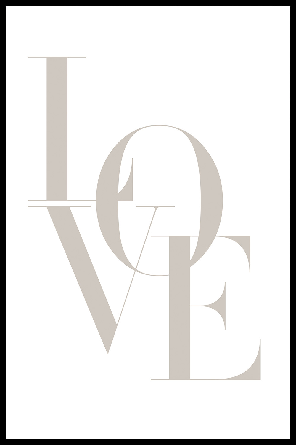 Постер Love Бежевый