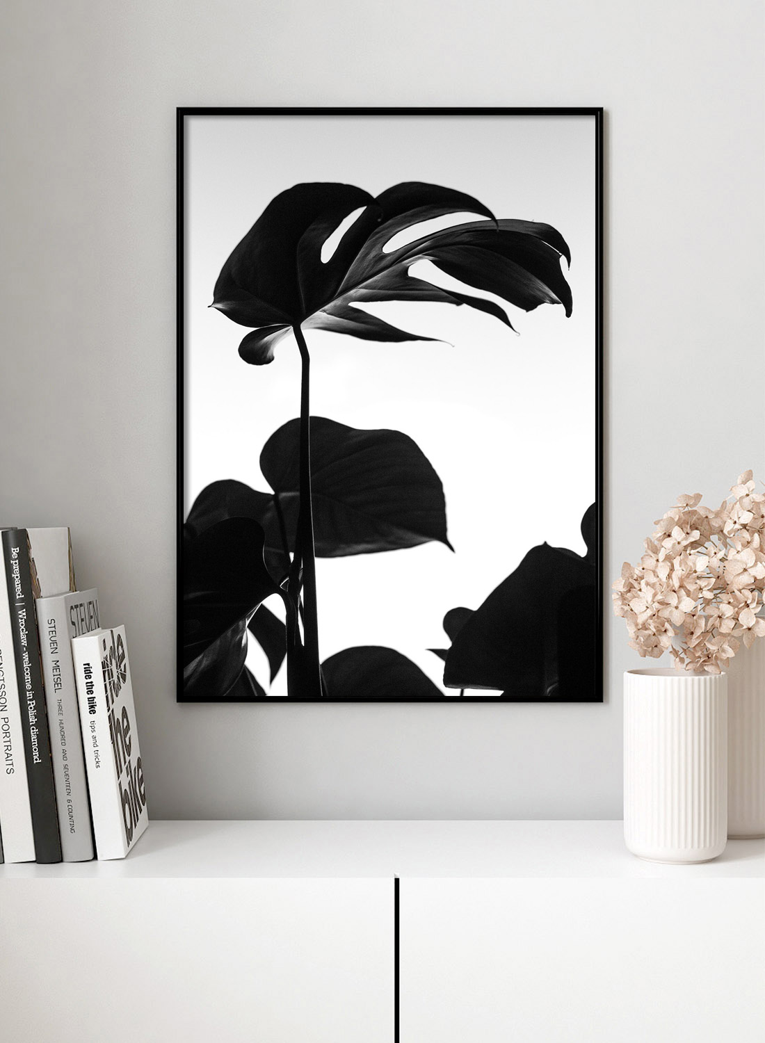 Постер Черные Листья Монстеры
