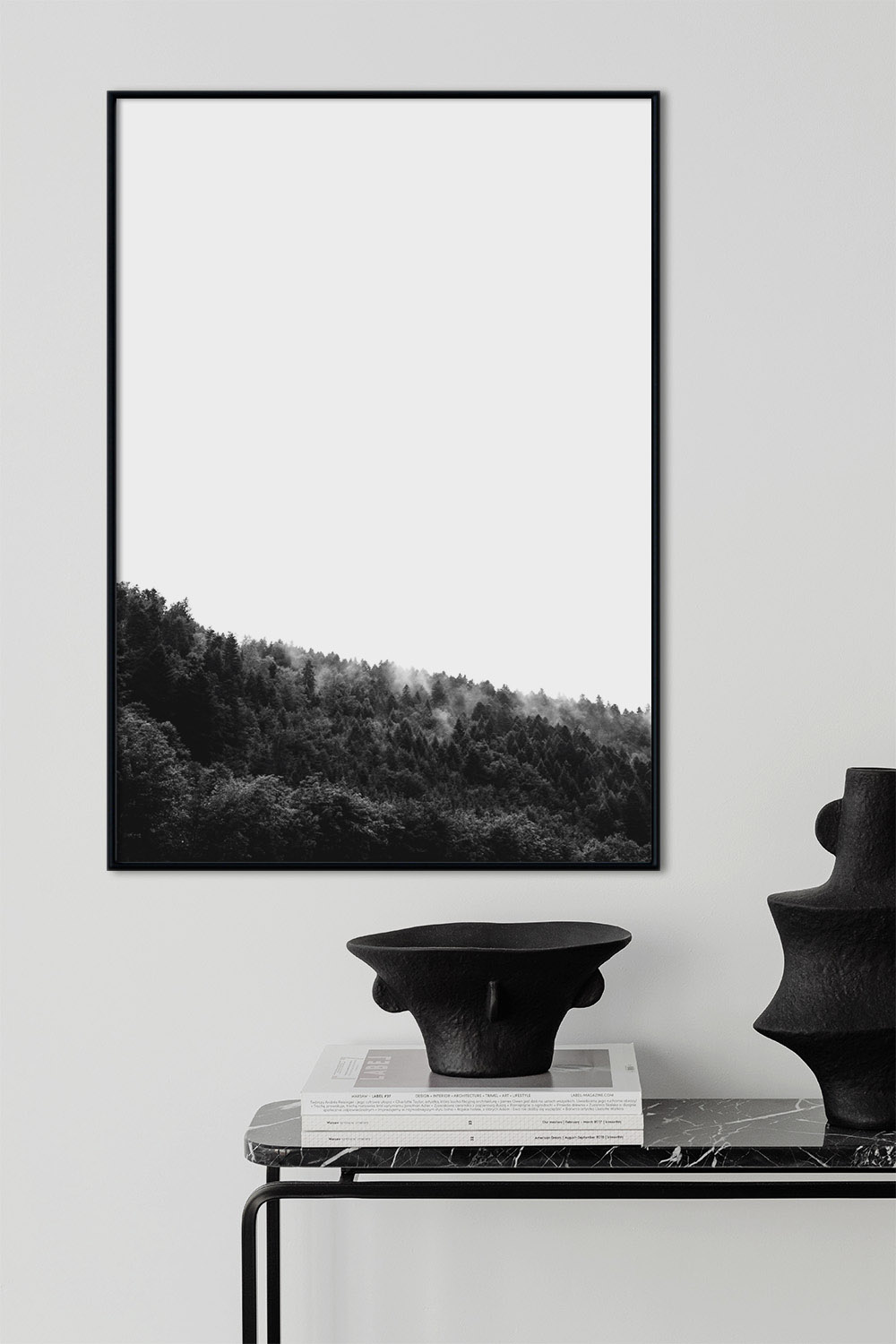 Постер Черно-Белый Лес