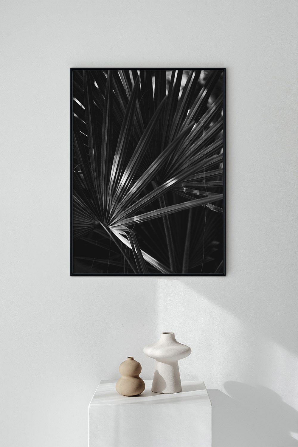 Постер Черно-Белые Листья Пальмы