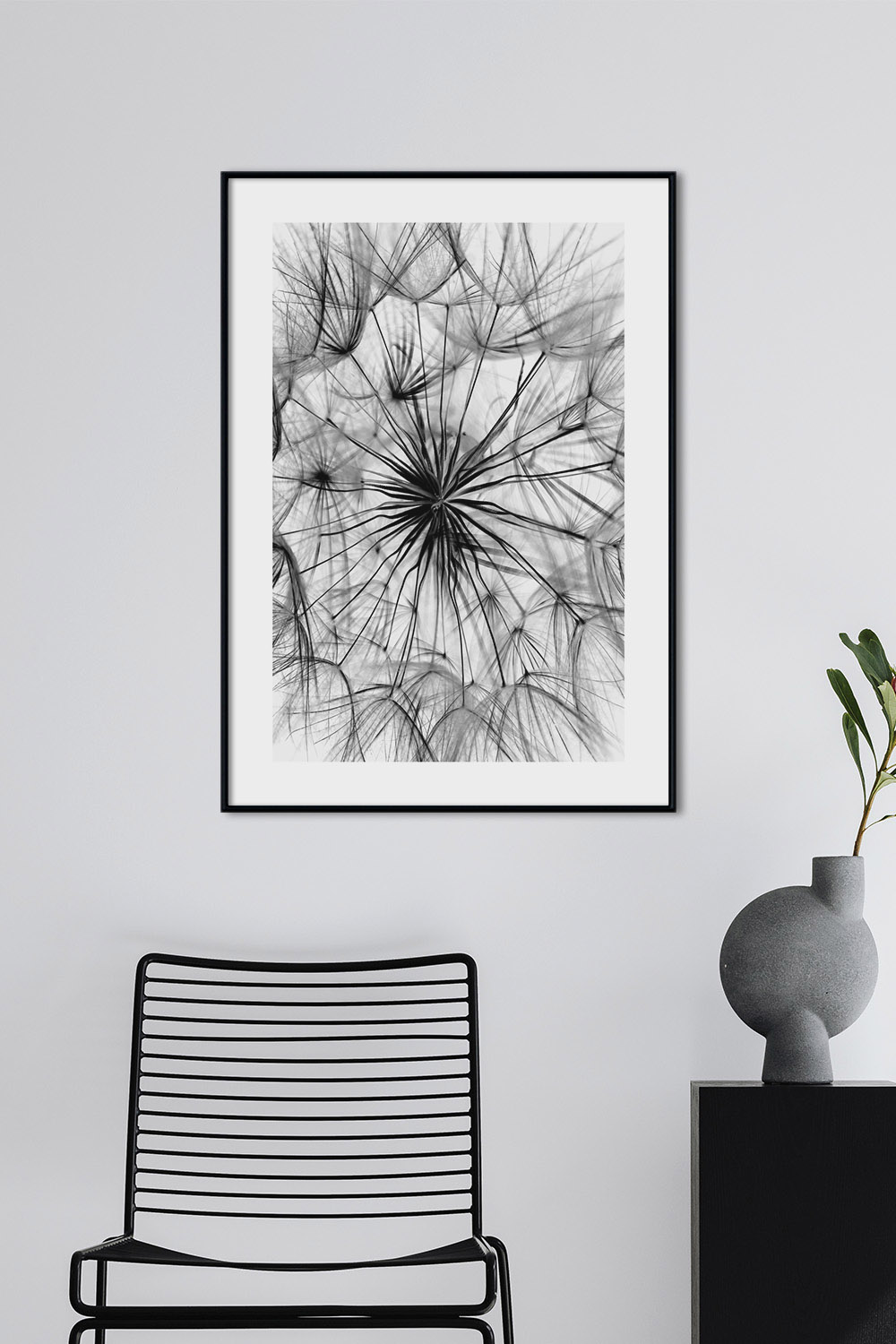 Постер Черно-Белый Одуванчик