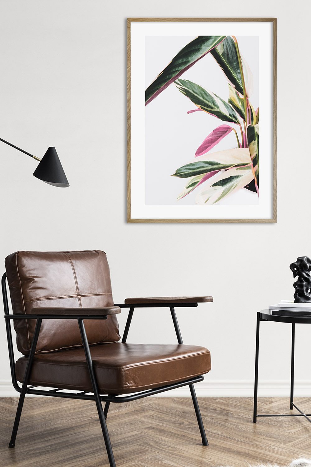 Постер Зелено-Розовые Листья #1