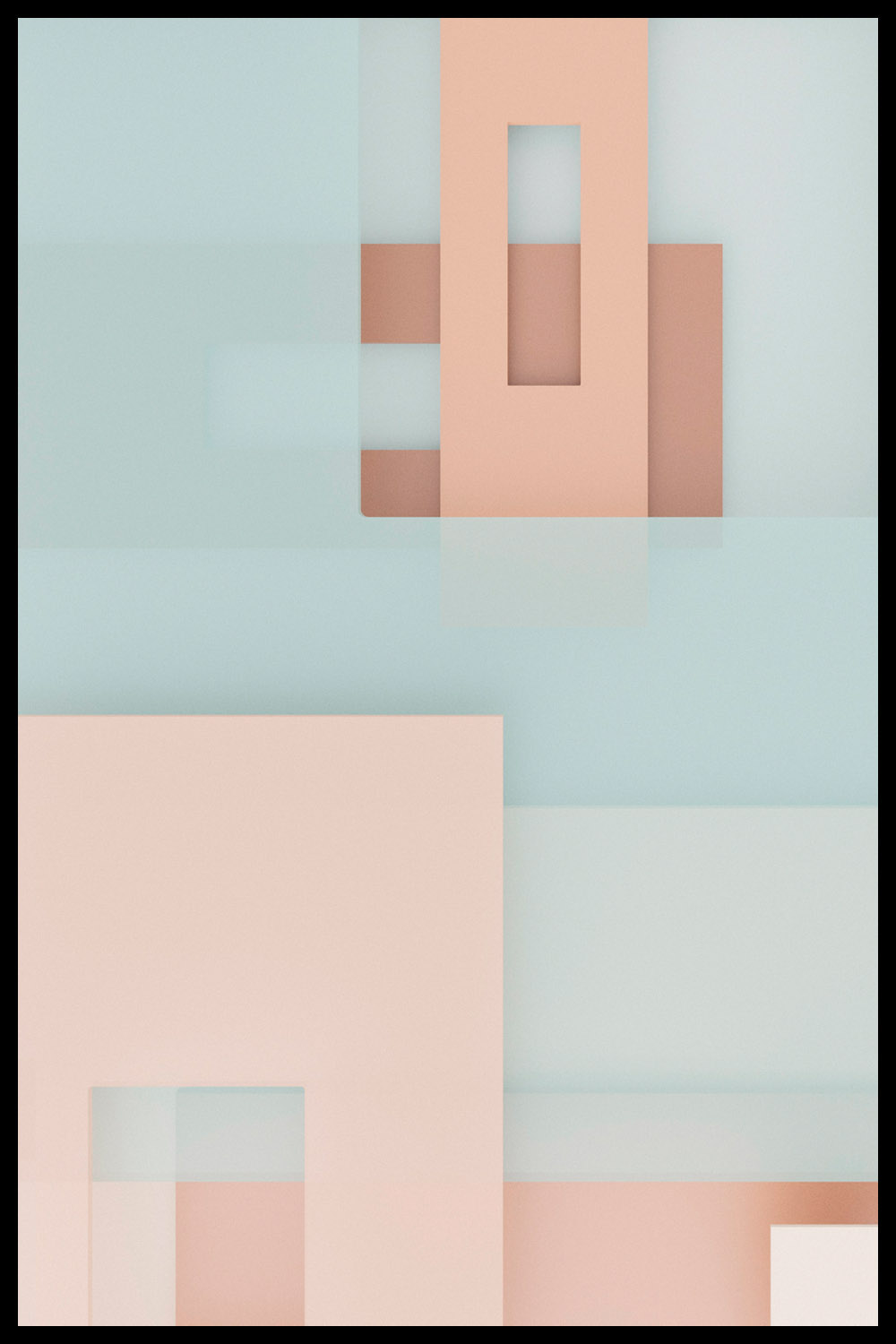 Постер Бежево-Голубая Абстракция #1