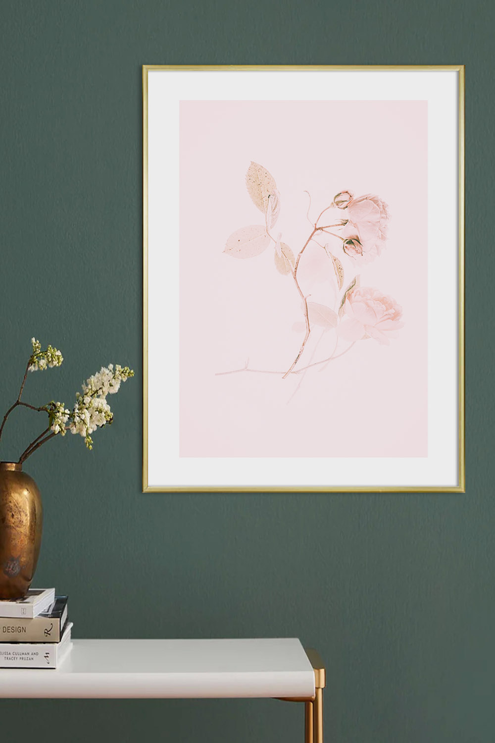 Постер Цветы На Розовом Фоне