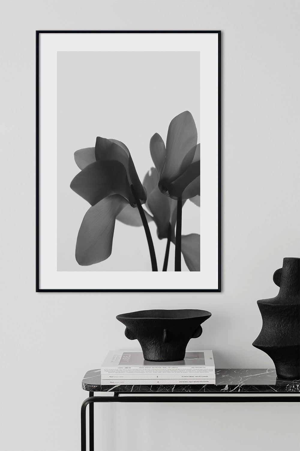 Постер Черно-Белые Цветы
