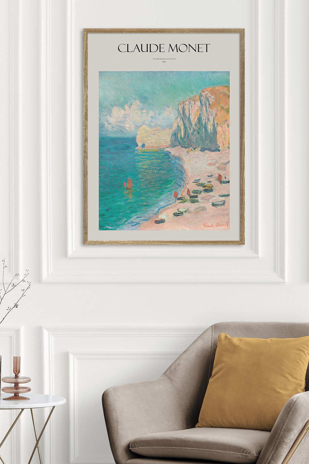 Постер Claude Monet The Beach and the Falaise d'Amont