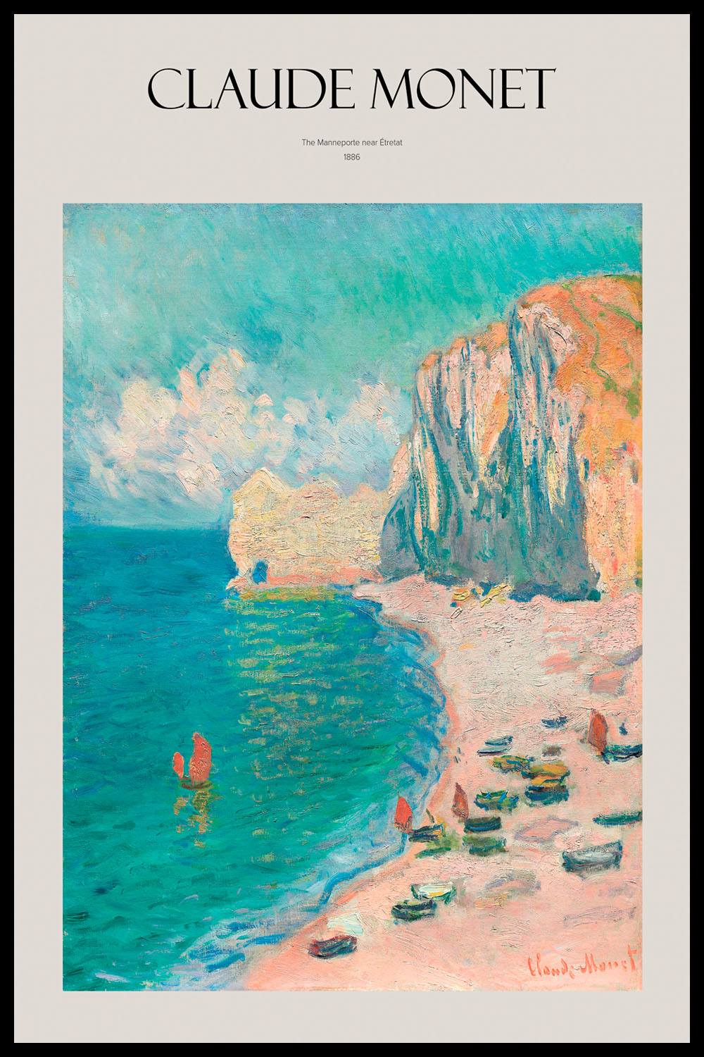 Постер Claude Monet The Beach and the Falaise d'Amont