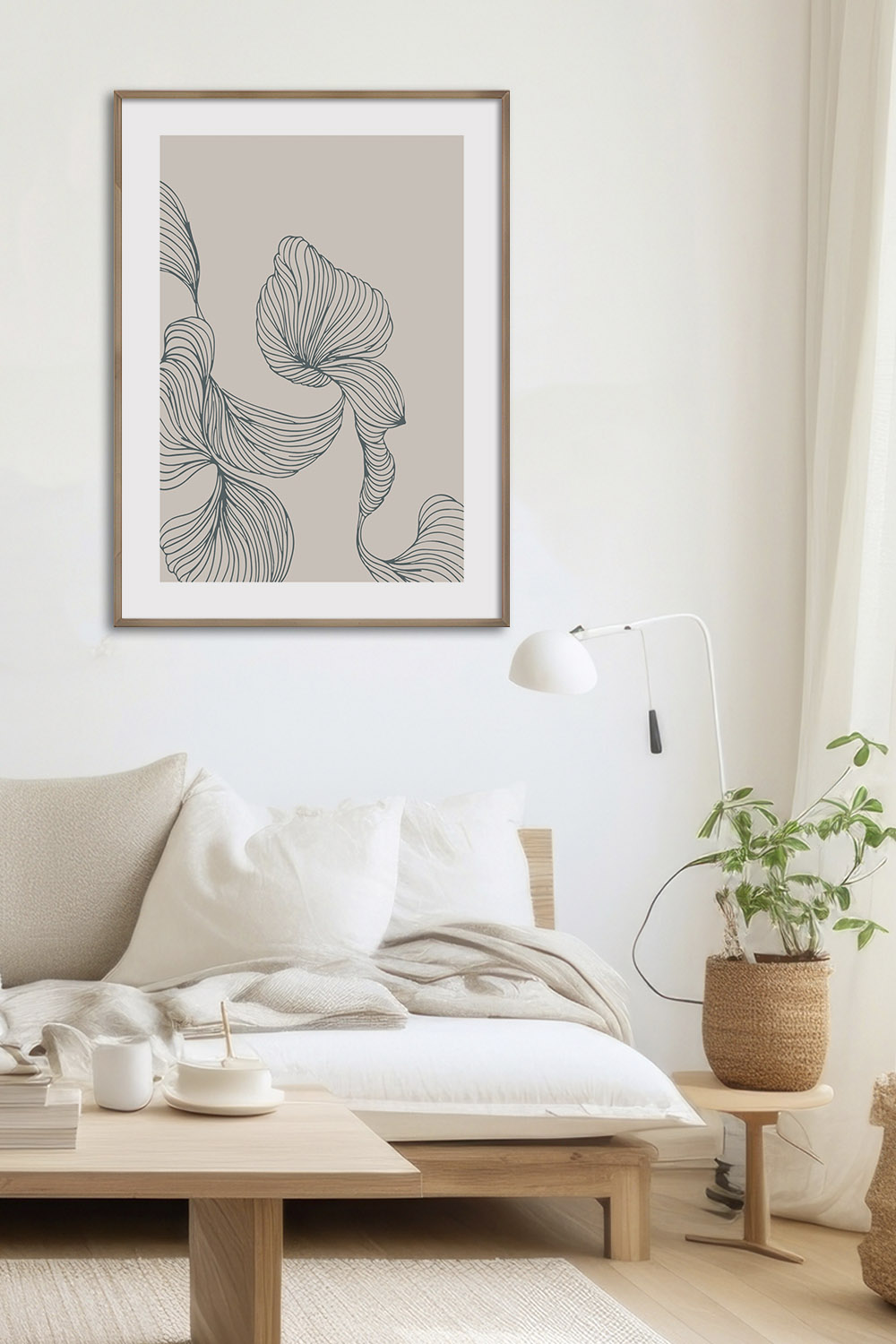 Постер Листья Из Линий